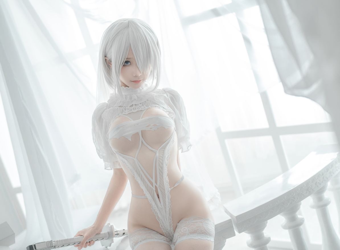 蠢沫沫–NO.143 2B-白婚纱 [59P-536MB]预览图 2