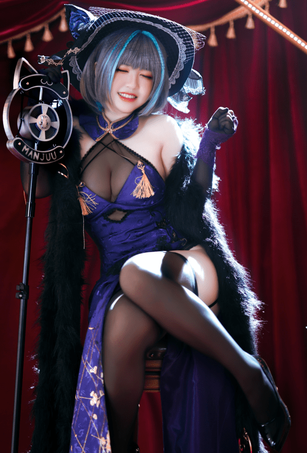 半半子–NO.52 柴郡旗袍 [64P-100MB]预览图 3