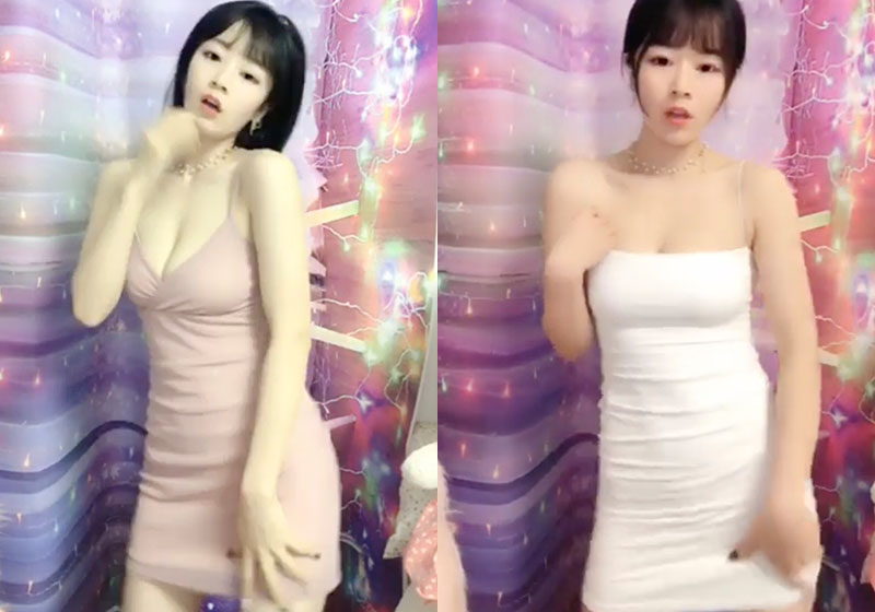 [主播]2021071801梓熙的直播间性感粉色白色吊带裙热舞