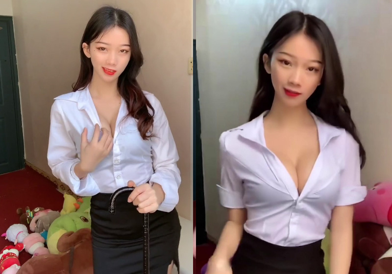 [小姐姐]快手小霜霜开胸职业装抖胸视频