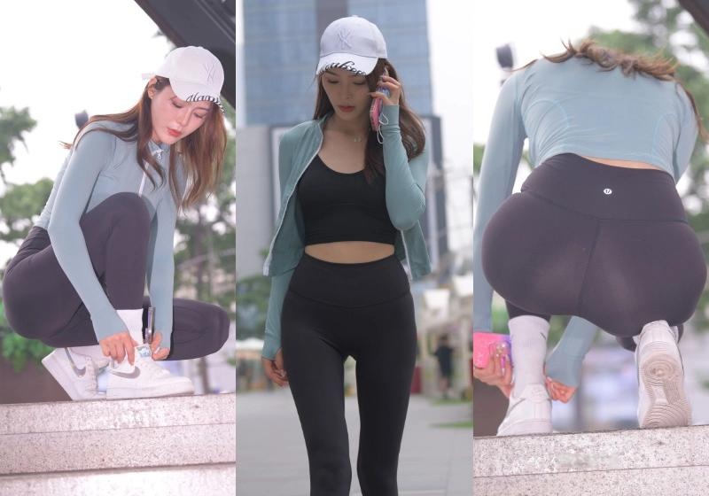 [街拍]M922.性感黑色瑜伽图片视频