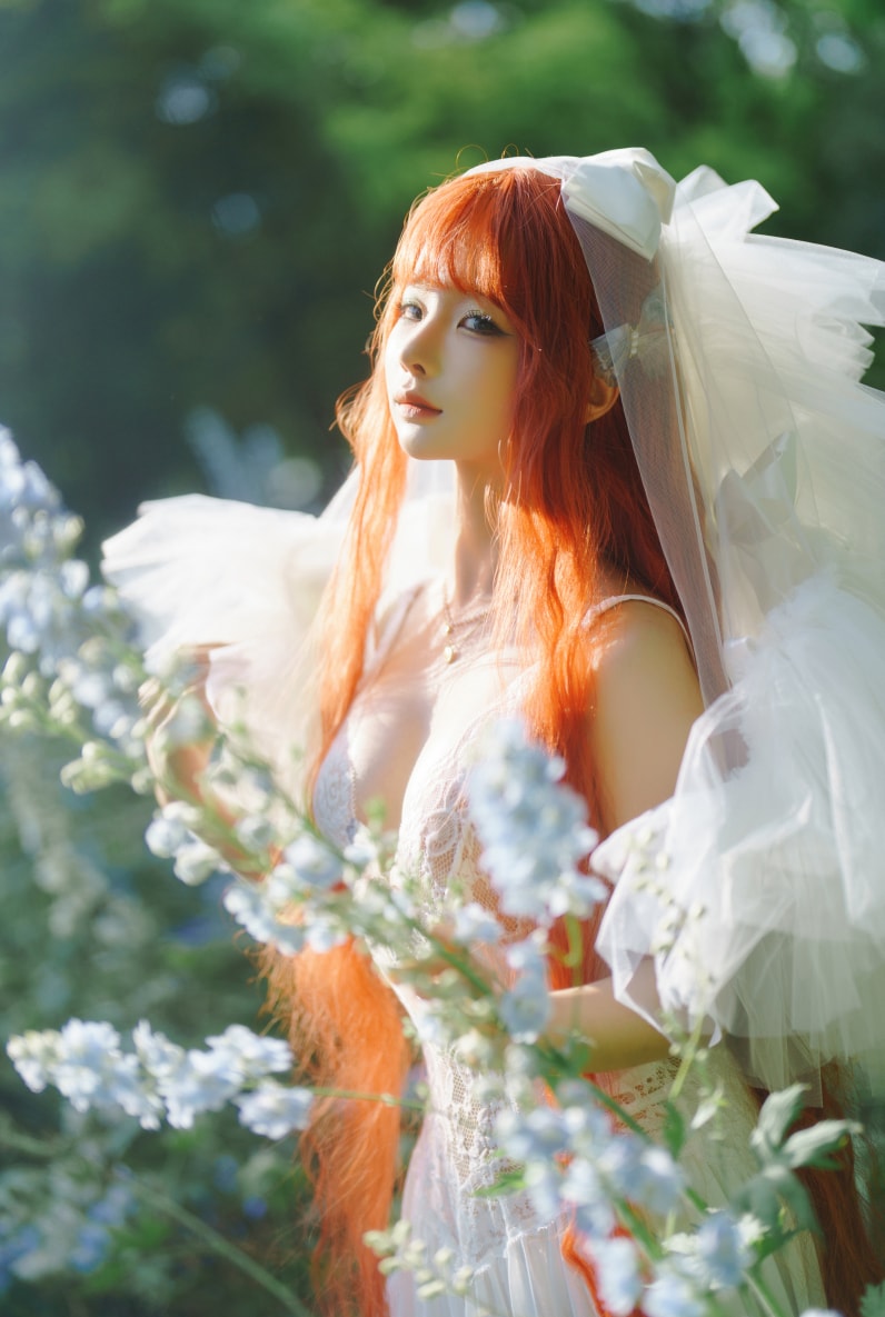 蠢沫沫 NO.357 花丛婚纱