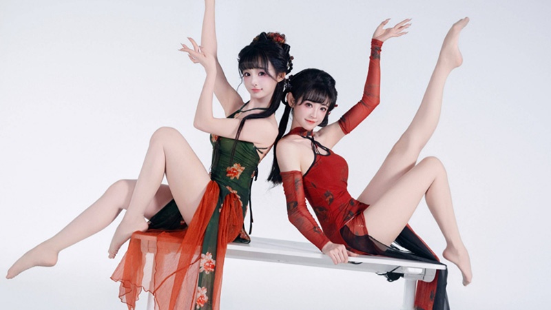 [主播]B站UP主#紫颜-小仙紫#晓丹小仙女儿 双倍旗袍舞蹈4K版预览图 2